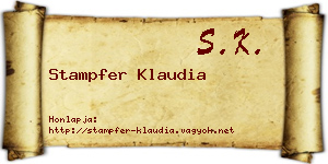 Stampfer Klaudia névjegykártya